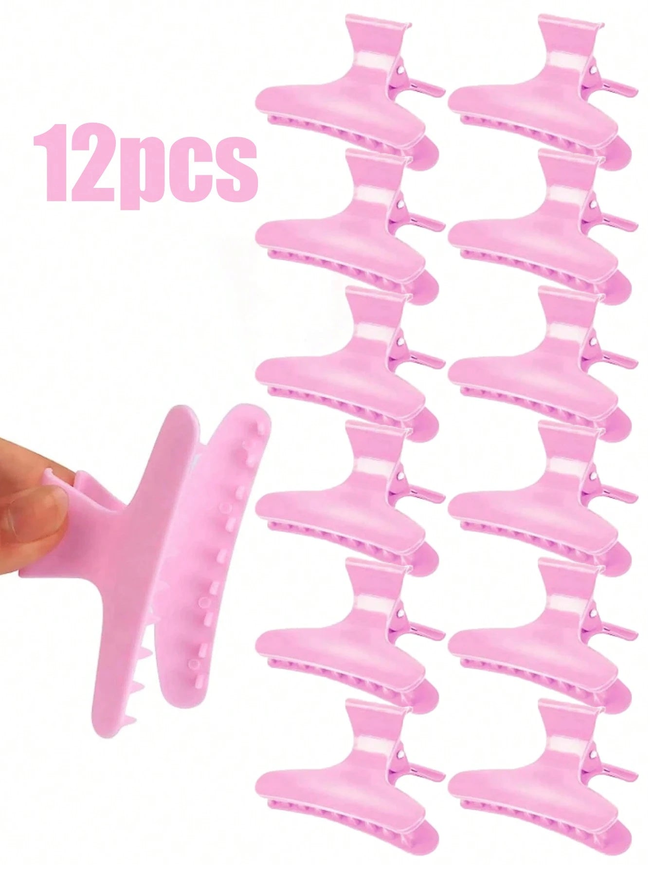 WANMEI 12pcs Black Butterfly Hair Clips, Styling Partition Clips, Professional Salon Hair Clips, Suitable For Haircut, Styling, Partition, Dyeing, Etc. Butterfly Hair Clips, Hairstyling Tools, Hairsty
