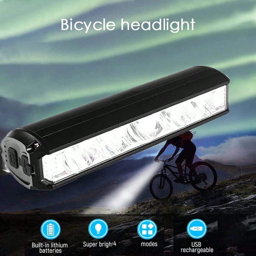 Waterproof High Power Super Bright Bicycle Headlight, Aluminum Alloy USB Charging Bicycle Headlight, Waterproof Flashlight, Equipped With Night Riding Strong Light Flashlight. Suitable For Mountain An