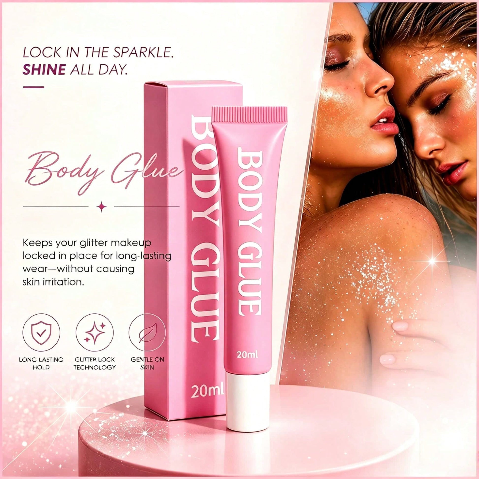 Waterproof Sweatproof Body Adhesive Glue, Easy Clean Apparel Fixing Glue, Stain Free Strong Hold Glue For Outfit