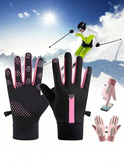 Waterproof Touchscreen Anti-Slip Thermal Gloves, Lightweight Windproof Outdoor Running Cycling Driving Hiking Gloves, Unisex, Winter Gloves
