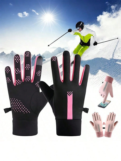 Waterproof Touchscreen Anti-Slip Thermal Gloves, Lightweight Windproof Outdoor Running Cycling Driving Hiking Gloves, Unisex, Winter Gloves