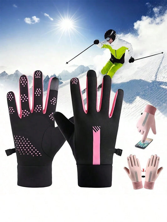 Waterproof Touchscreen Anti-Slip Thermal Gloves, Lightweight Windproof Outdoor Running Cycling Driving Hiking Gloves, Unisex, Winter Gloves