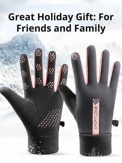 Waterproof Touchscreen Anti-Slip Thermal Gloves, Lightweight Windproof Outdoor Running Cycling Driving Hiking Gloves, Unisex, Winter Gloves