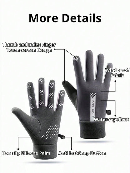 Waterproof Touchscreen Anti-Slip Thermal Gloves, Lightweight Windproof Outdoor Running Cycling Driving Hiking Gloves, Unisex, Winter Gloves