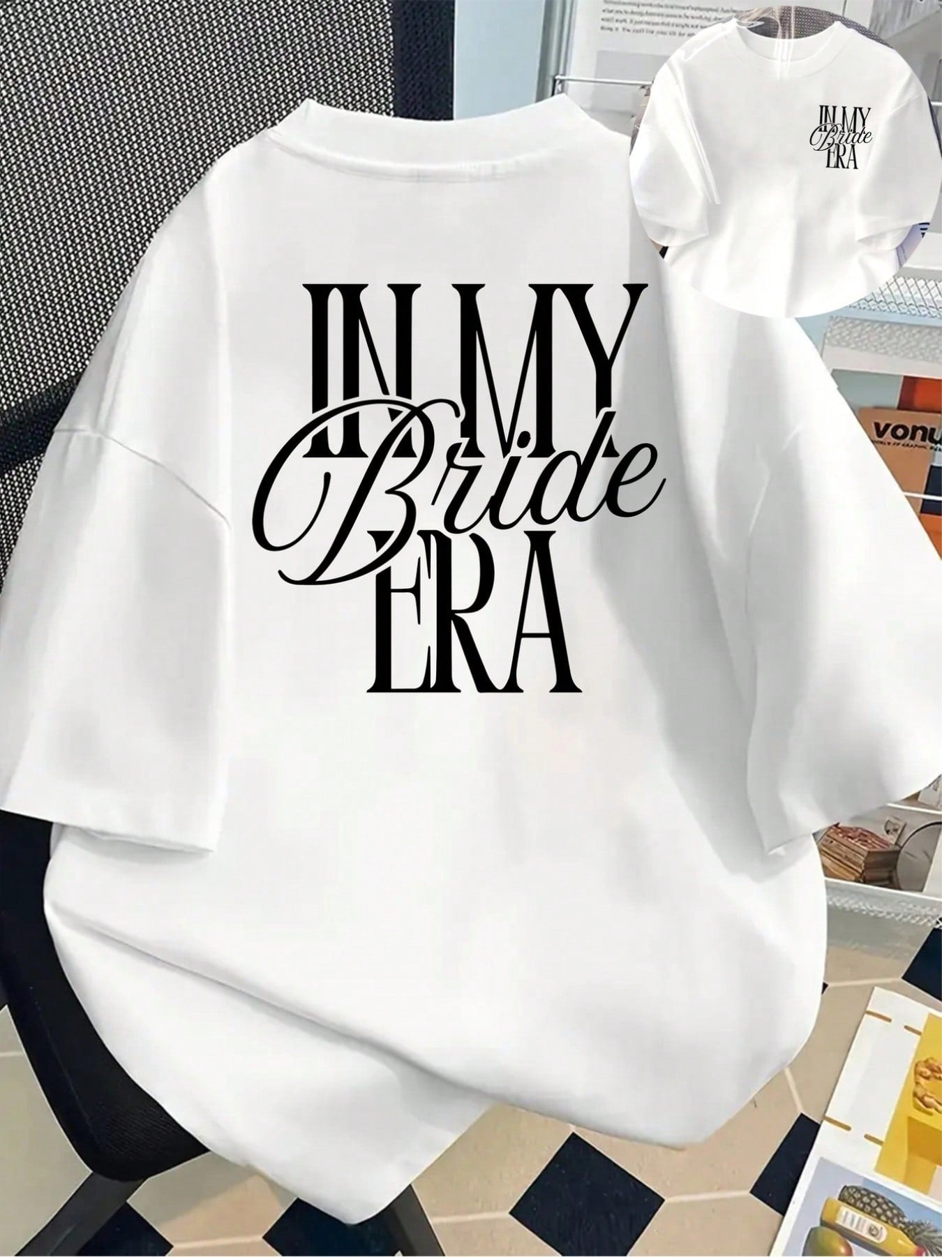 Wedding Era, Bride'S Time Print Tshirt Short Sleeve Crew Neck Casual Top For Summer Spring, Women'S Clothing