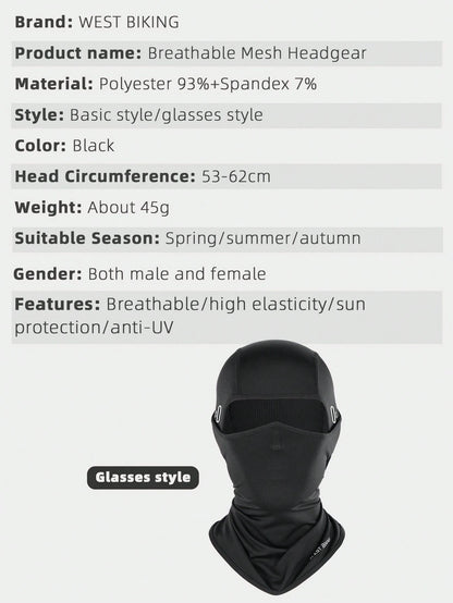 WEST BIKING Breathable Sun Protection Cycling Balaclava Cap,Suitable For Cycling And Riding Motorcycle