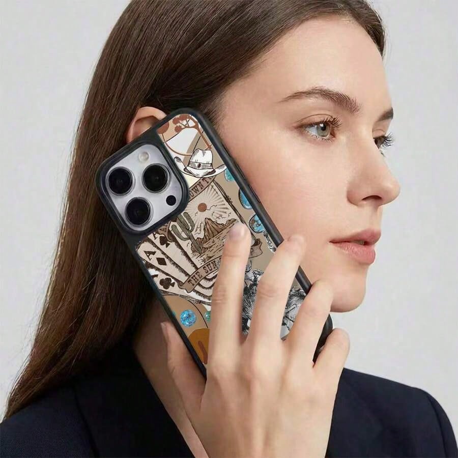 Western Leopard Phone Case, Cherries Skull Horseshoe Vinyl Treaty Oak Revival With Country Rock Vibes, Play Now Aesthetic Gift, 17 16 15 14 13 12 11