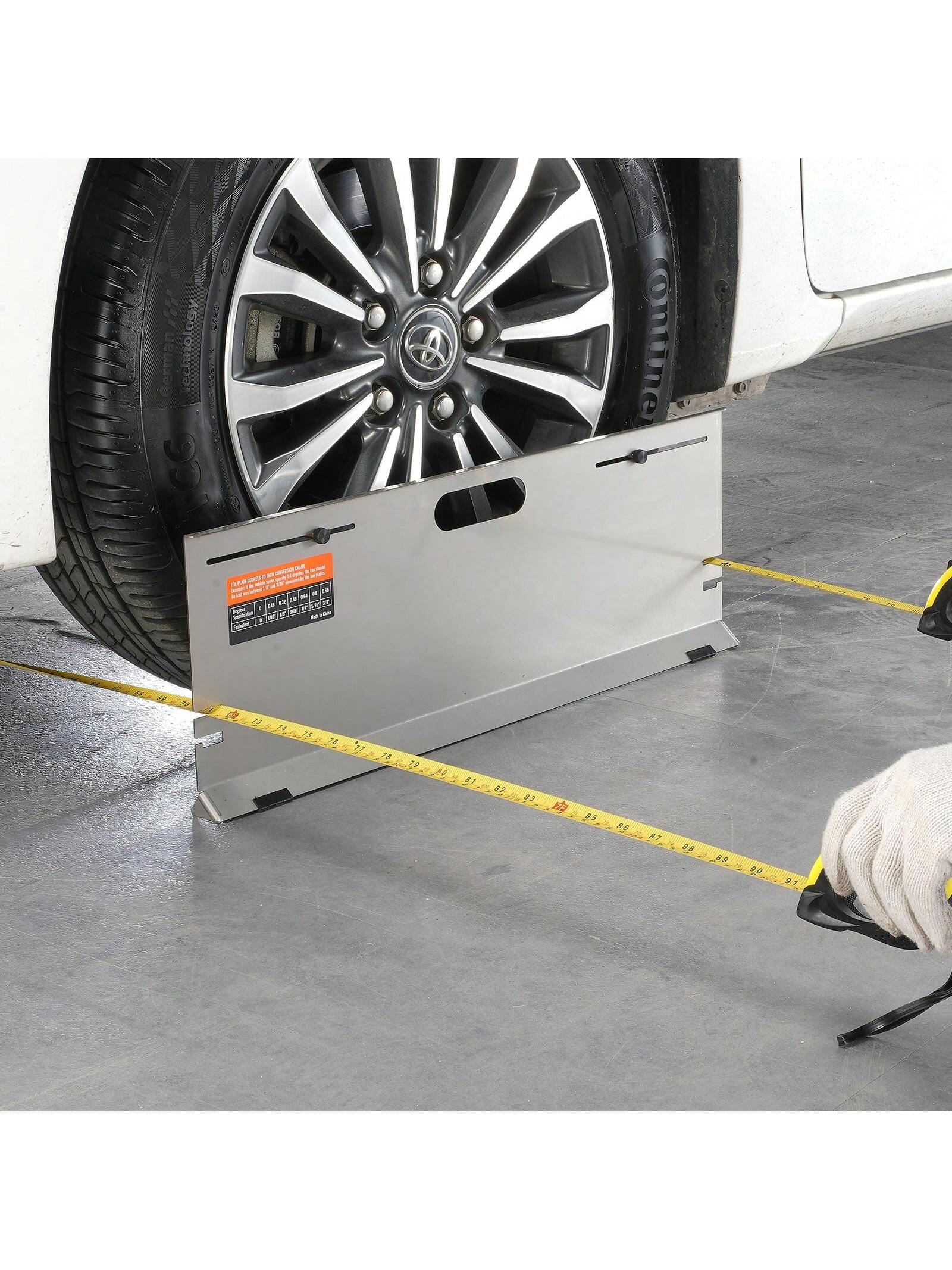 Wheel Alignment Tool, 2-Pack Alignment Tool Toe Plates, Stainless Steel Toe Angle Measurement Tool Plate, 4 Alignment Rods And Magnetic Slots, Toe Angle Accurate Measurement, Includes Measuring Tapes