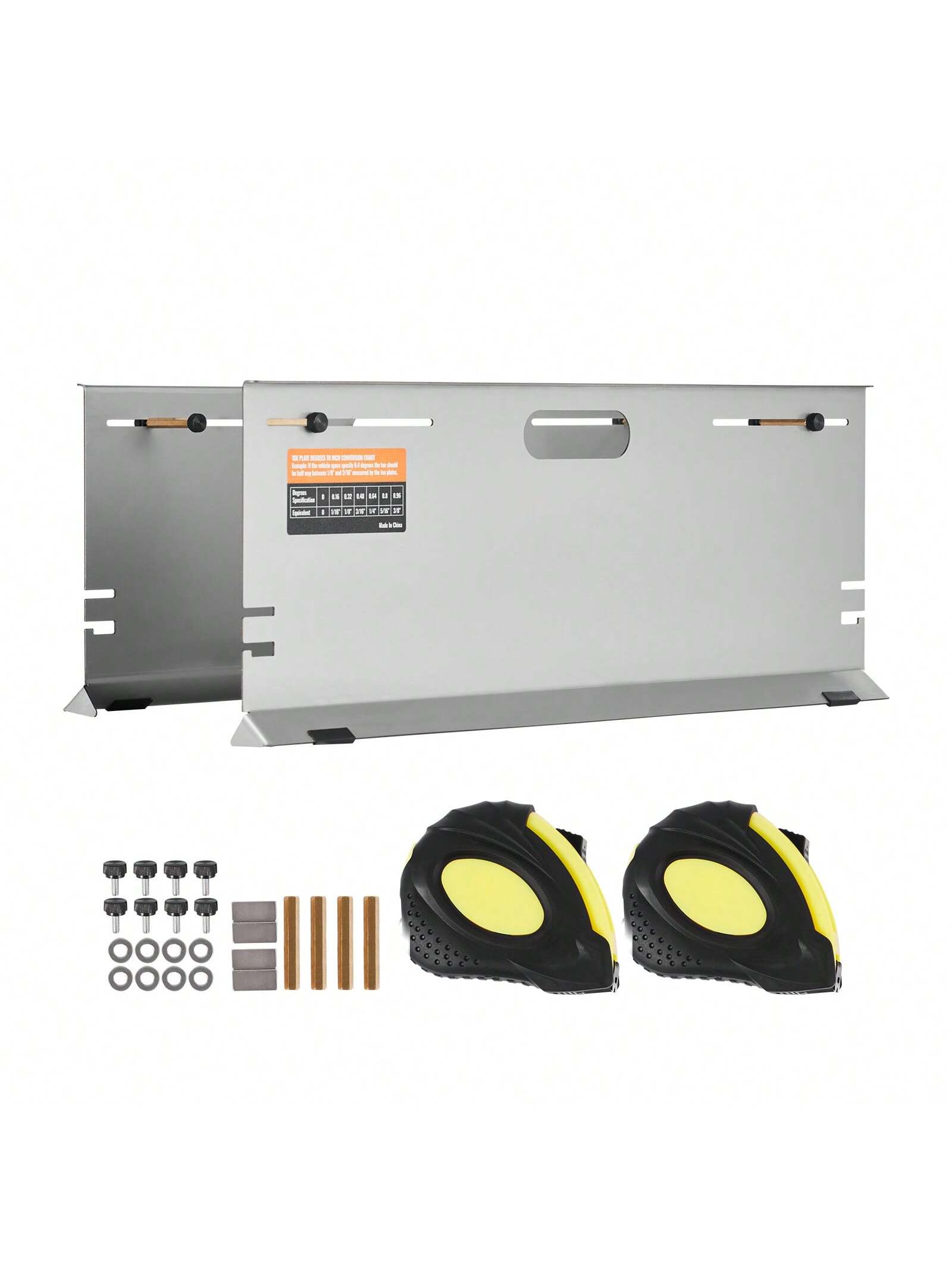 Wheel Alignment Tool, 2-Pack Alignment Tool Toe Plates, Stainless Steel Toe Angle Measurement Tool Plate, 4 Alignment Rods And Magnetic Slots, Toe Angle Accurate Measurement, Includes Measuring Tapes