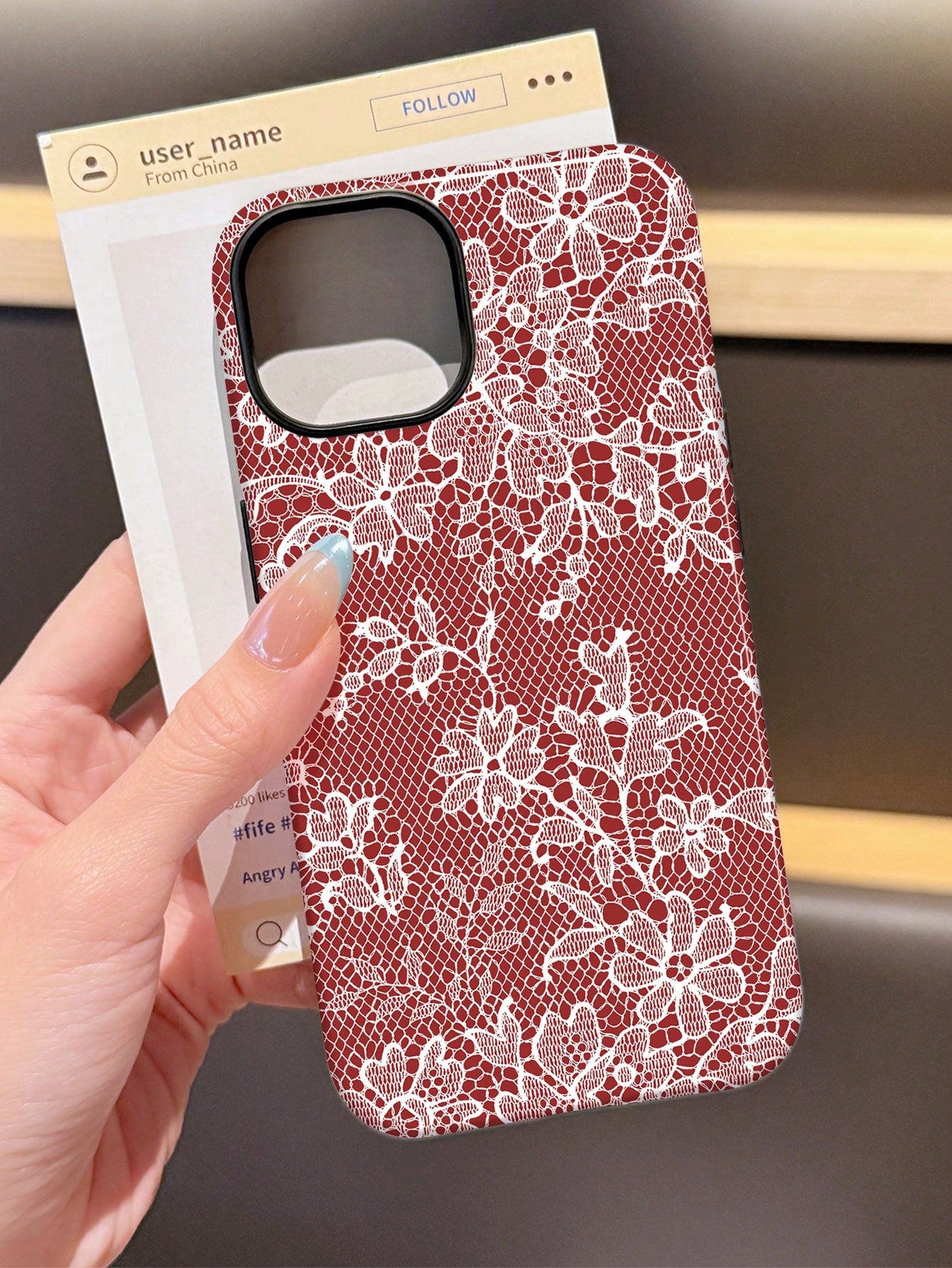 White Lace Element Transparent Air Cushion Soft 1pc Elegant Romantic Lace Pattern Anti-Slip Fashion Phone Case Compatible With IPhone 11/12/13/14/15/16 Pro Max Spring Gift Wedding Anniversary Party
