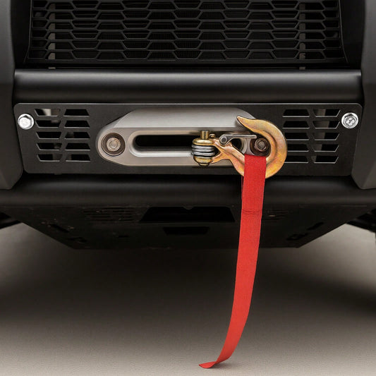 Winch Mount, Winch Capacity Of 2000-3600 Lbs, Trailer Hitch Winch Mount For Select Polaris Ranger Models (2010-2021), 3 Mounting Hole Design, Powder Coated Steel, Fit For Muddy Road Rescue