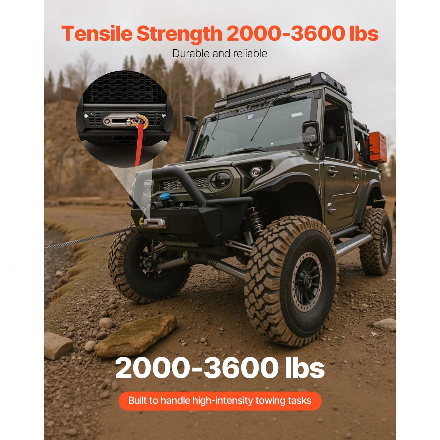 Winch Mount, Winch Capacity Of 2000-3600 Lbs, Trailer Hitch Winch Mount For Select Polaris Ranger Models (2010-2021), 3 Mounting Hole Design, Powder Coated Steel, Fit For Muddy Road Rescue