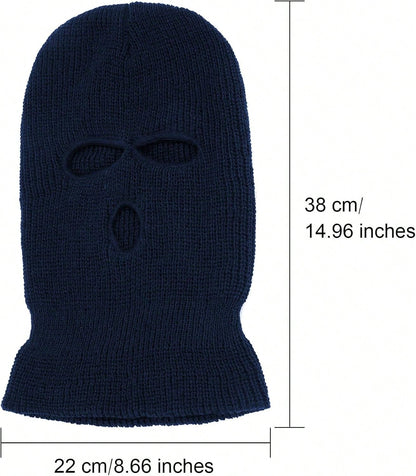 Winter Unisex 3-Hole Knitted Balaclava Ski Mask Full Face Cover Outdoor Windproof Hat For Cycling Halloween 2026 Gift For Mom
