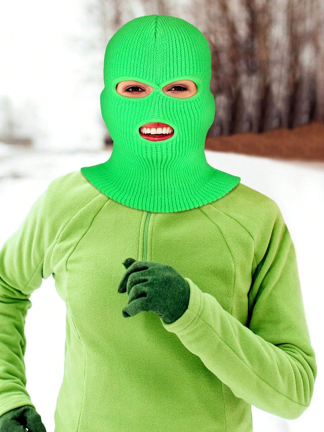 Winter Unisex 3-Hole Knitted Balaclava Ski Mask Full Face Cover Outdoor Windproof Hat For Cycling Halloween 2026 Gift For Mom