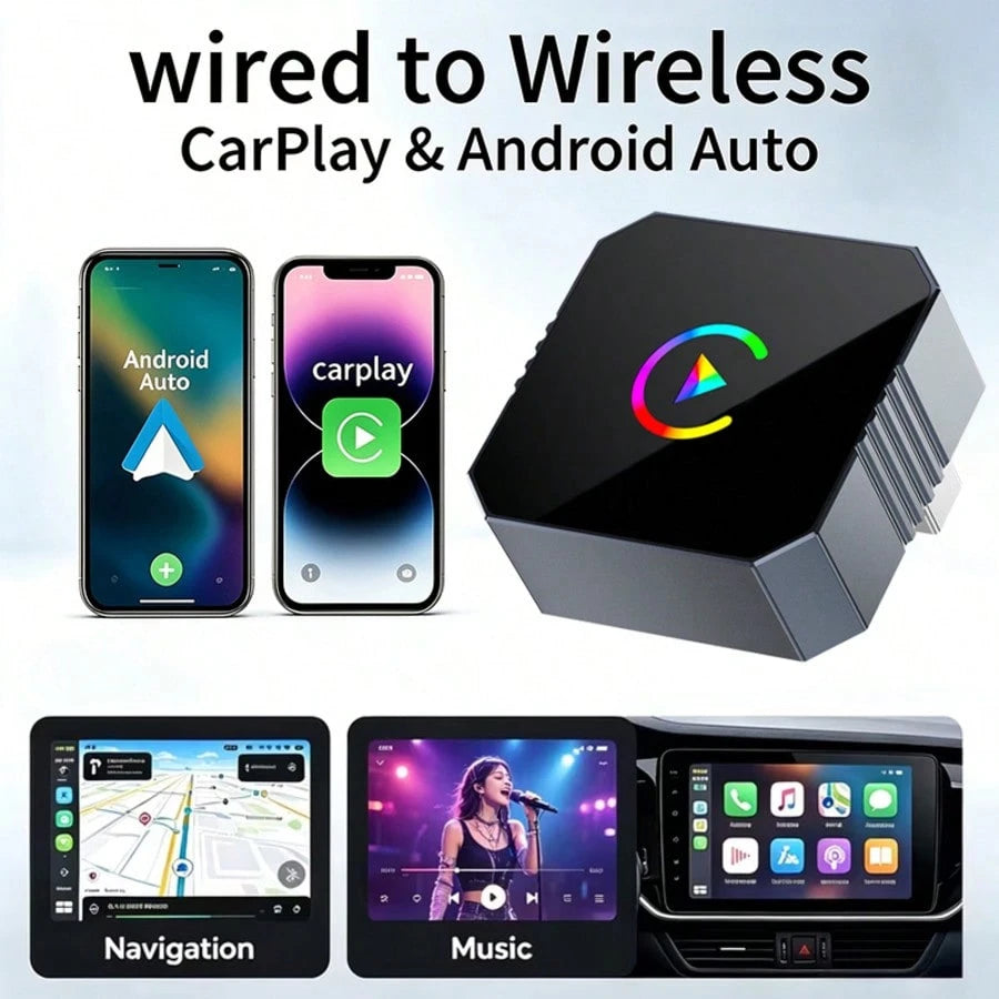 Wireless CarPlay Adapter For IPhone- 2026 Wireless Upgrade Version, Plug & Play, Compact & Stable Design, Compatible With USB And USB-C Ports, Effortless Apple CarPlay Connectivity