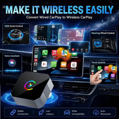 Wireless CarPlay Adapter For IPhone- 2026 Wireless Upgrade Version, Plug & Play, Compact & Stable Design, Compatible With USB And USB-C Ports, Effortless Apple CarPlay Connectivity