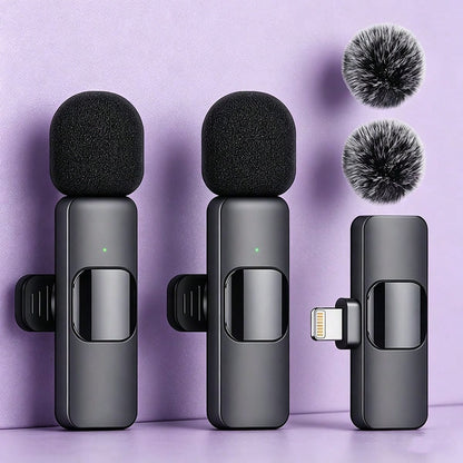 Wireless Lavalier Microphone System, Omnidirectional, USB-C, One-Key Recording, USB Charging, With Rechargeable Lithium-Polymer Battery, Suitable For Live Streaming And Video Conferencing, Wireless La