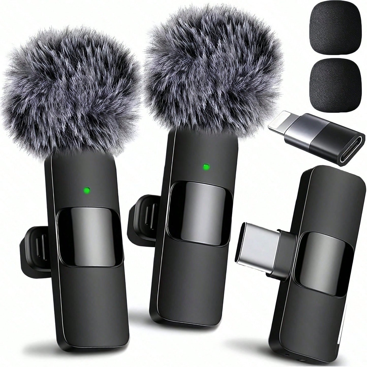 Wireless Microphone For IPhone Pad And Android Phone, 2 Pack Wireless Lavalier Lapel Mic With Noise Reduction, Plug And Play Mini Microphone For Video Recording Interview Podcast YouTubTikTok Vlog