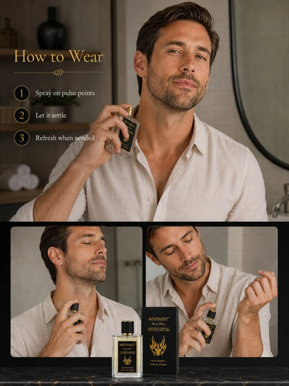 WISTMIST Men Perfume Spray, Sexy Man Cologne With Citrus Opening, Aromatic Heart & Woody Musk Finish, Gift-Ready Men's Fragrance For Day To Night Wear