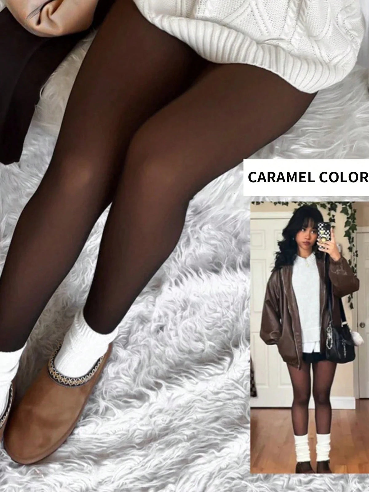 Woman Thermal Tights Sexy Translucent Fleece Pantyhose Slim Winter Warm Thick Velvet Stockings Female Streetwear Tights