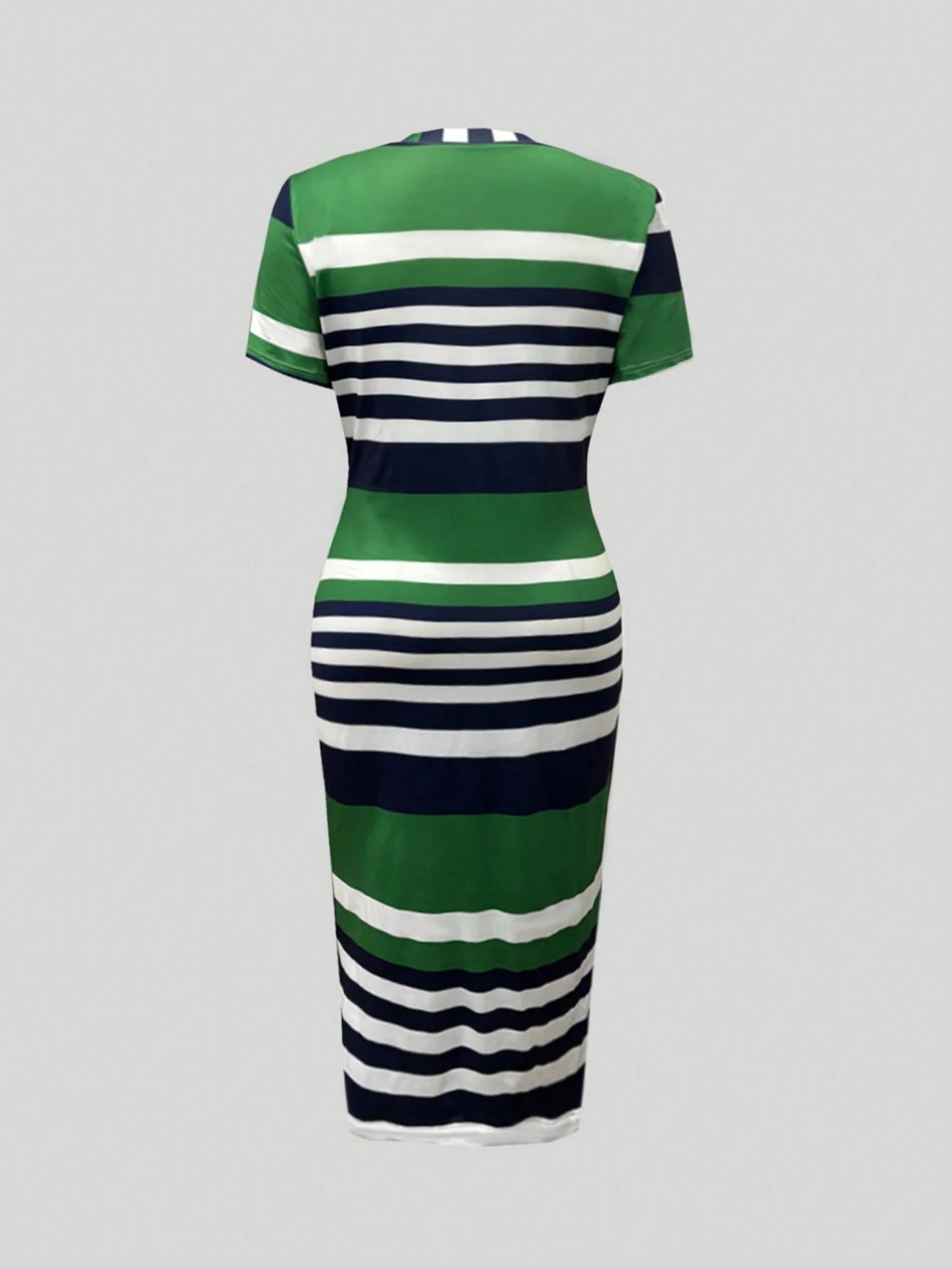 Women Casual Contrast Striped Bodycon Dress For Summer Elegant