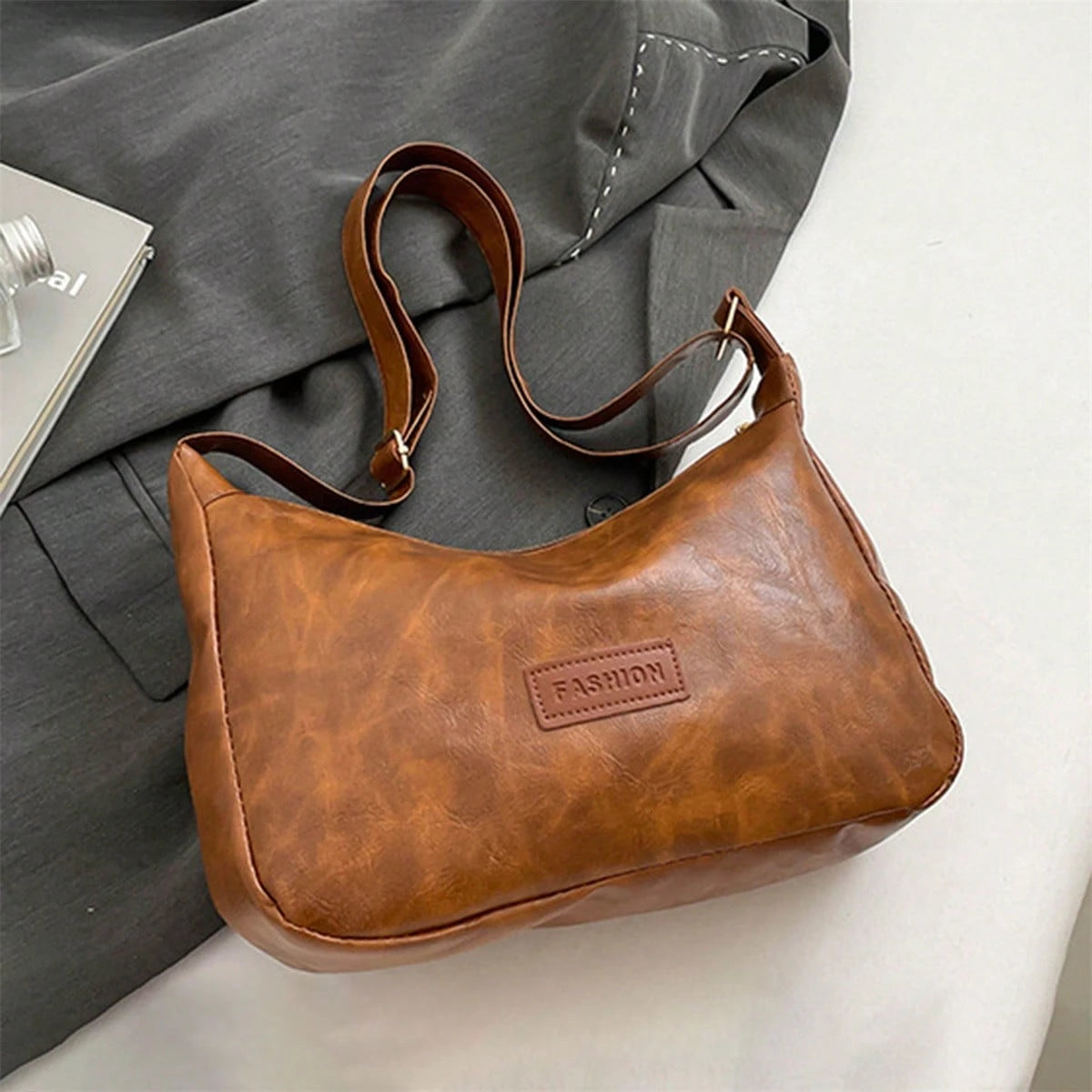 Women PU Crossbody Bag Adjustable Shoulder Strap Shoulder Bag For Shopping, School, Travel