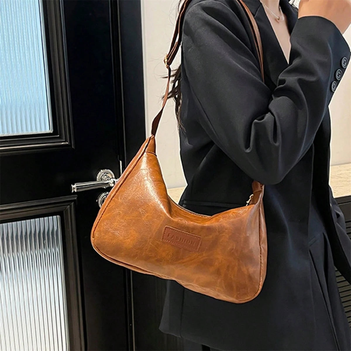 Women PU Crossbody Bag Adjustable Shoulder Strap Shoulder Bag For Shopping, School, Travel