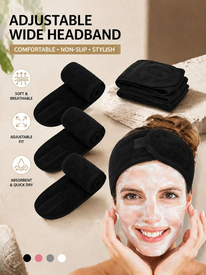 Women's Adjustable Wide Headband, Yoga, Spa, Bath, Shower, Makeup, Face Washing, Beauty Hair Hoop, Makeup Accessory, Christmas Gift