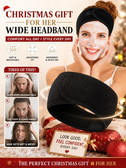 Women's Adjustable Wide Headband, Yoga, Spa, Bath, Shower, Makeup, Face Washing, Beauty Hair Hoop, Makeup Accessory, Christmas Gift