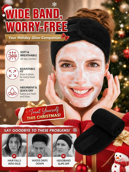 Women's Adjustable Wide Headband, Yoga, Spa, Bath, Shower, Makeup, Face Washing, Beauty Hair Hoop, Makeup Accessory, Christmas Gift