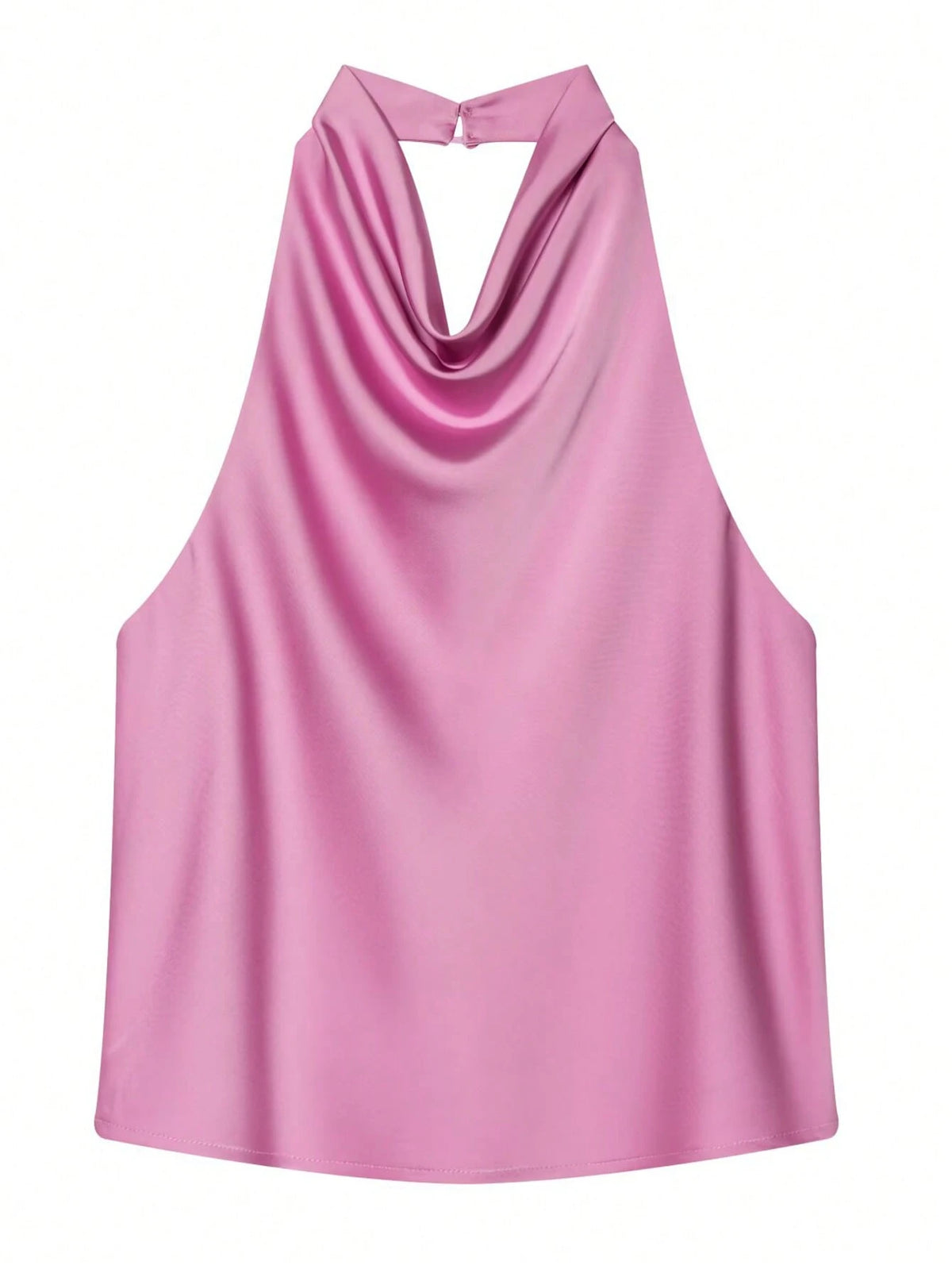 Women's Black Satin Backless Camisole, Women's Summer Beach Sleeveless Top, Women's Off Shoulder Vest