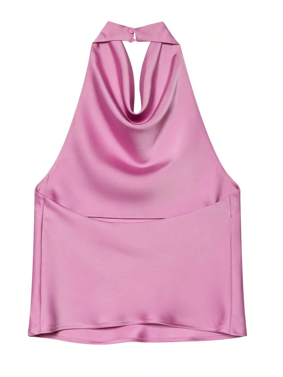 Women's Black Satin Backless Camisole, Women's Summer Beach Sleeveless Top, Women's Off Shoulder Vest