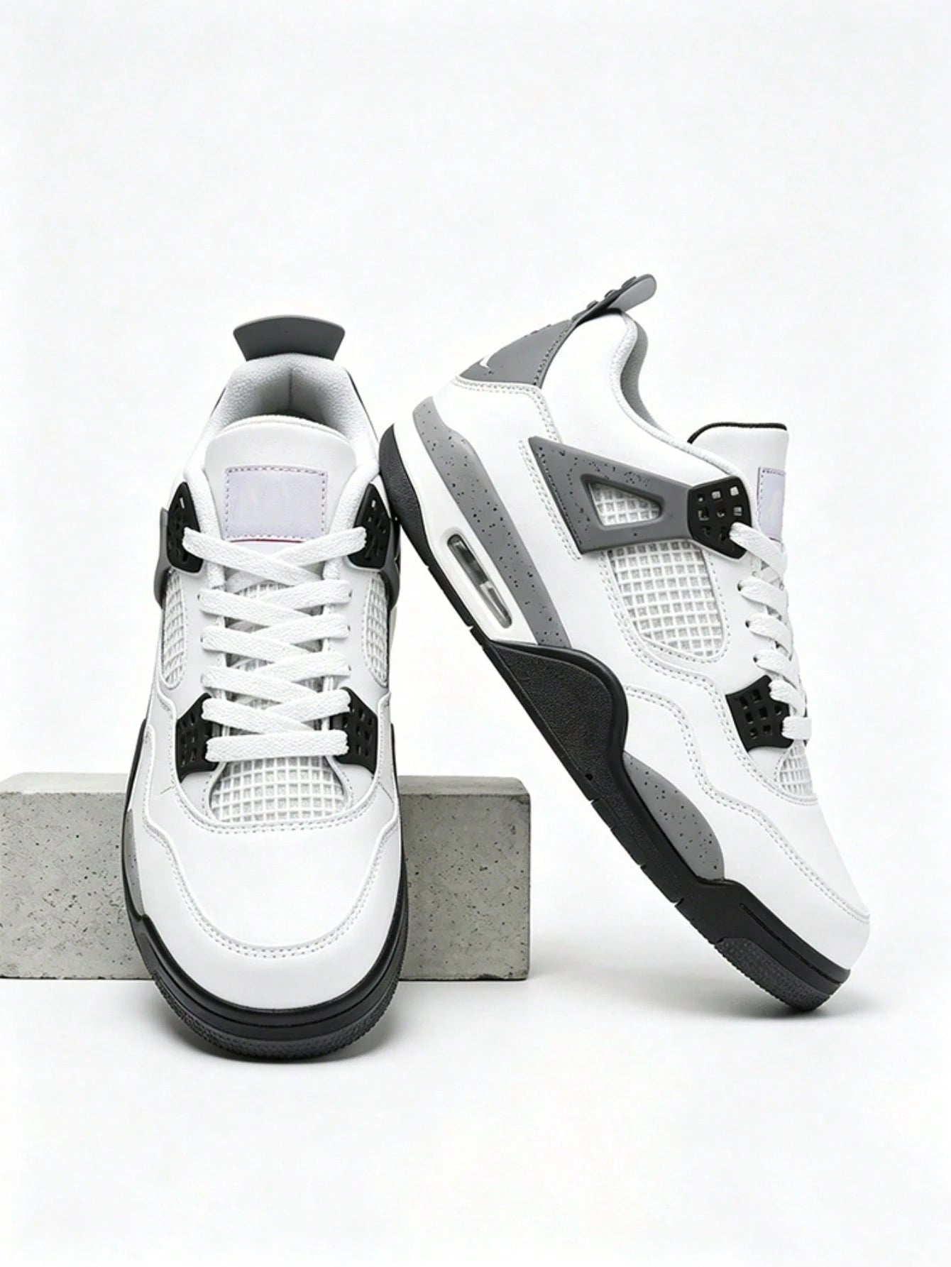 Women's Casual Athletic Shoes, Honeycomb Mesh Cement Print 4 Style Streetwear Shoes,Air Cushion Speckled Midsole Vintage Casual Basketball Shoes
