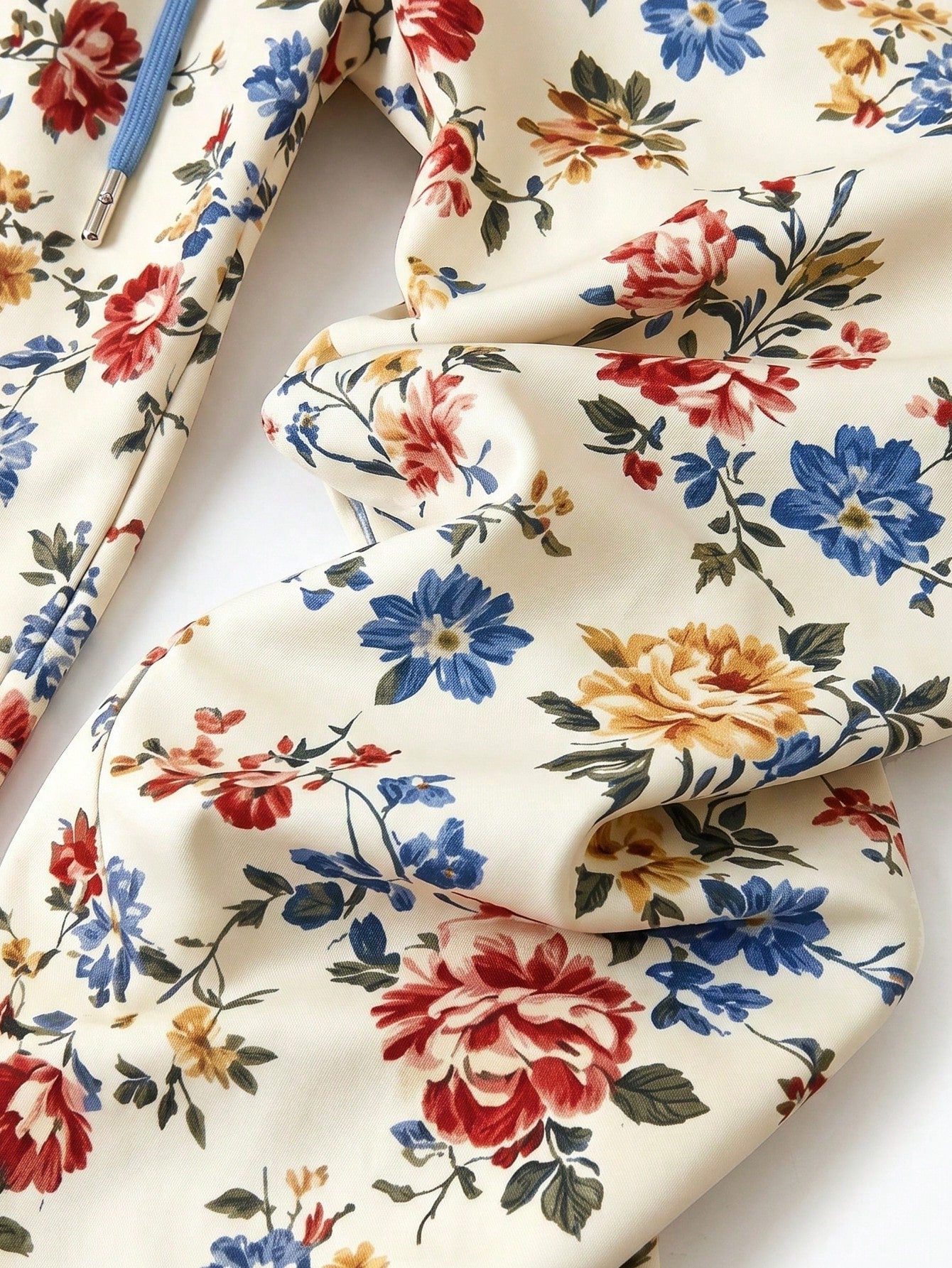 Women's Casual Vacation Style All-Over Floral Print Contrast Color Drawstring Waist Loose Wide Leg Long Pants