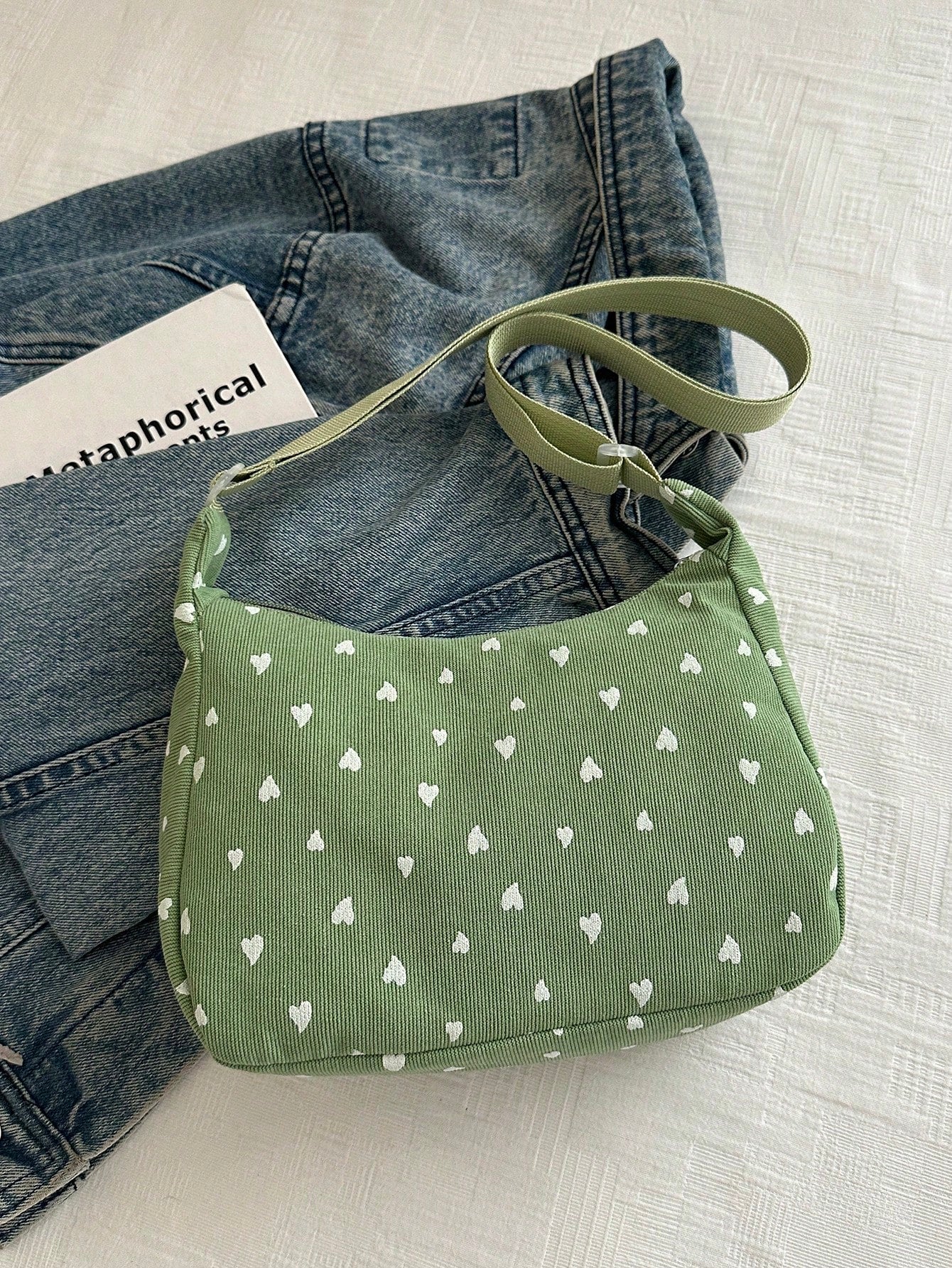 Women's Decorative Buckle Detail Stitching Chain Shoulder Strap Shoulder Bag Street Fashion Hobo Bag