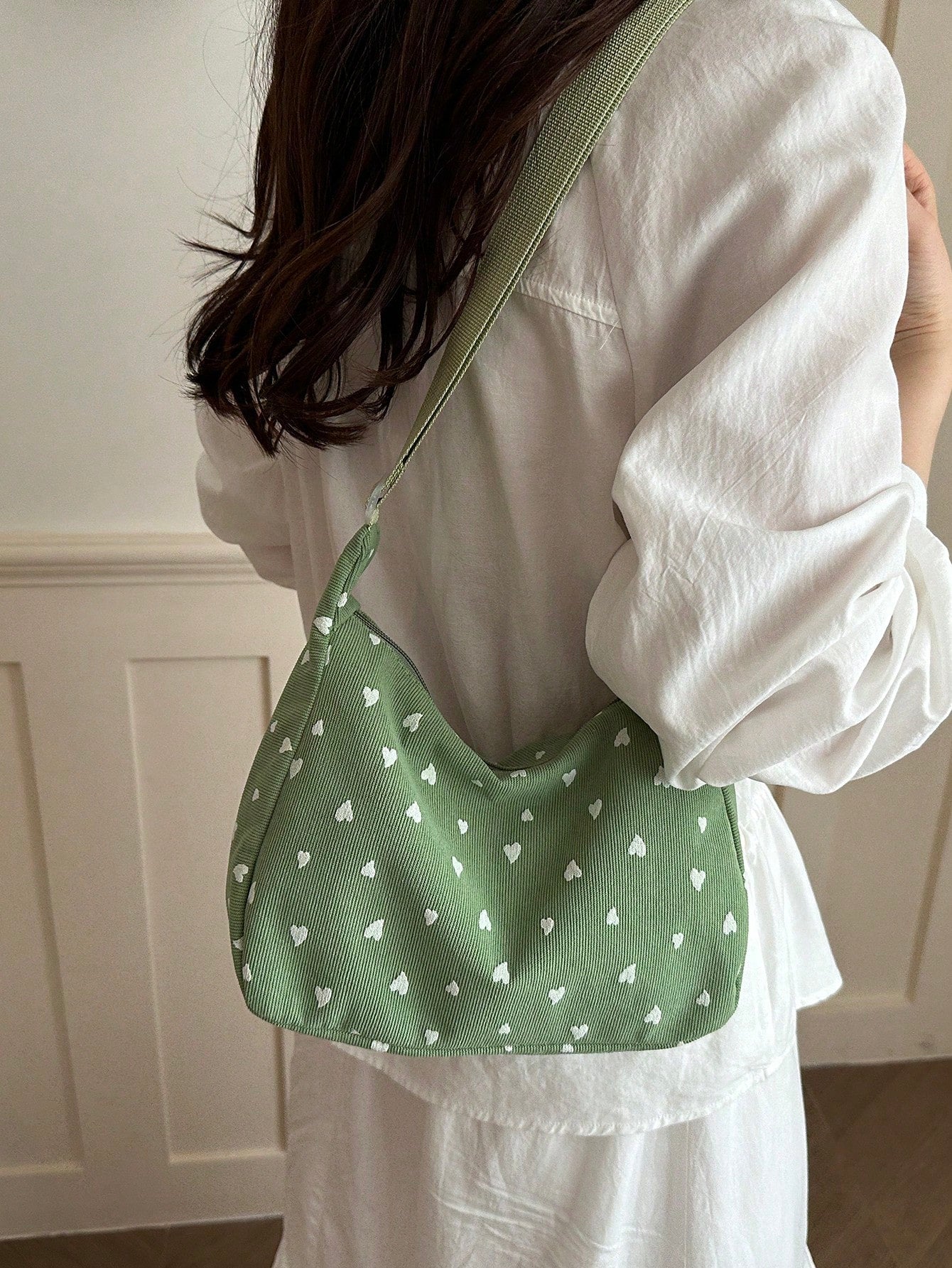 Women's Decorative Buckle Detail Stitching Chain Shoulder Strap Shoulder Bag Street Fashion Hobo Bag