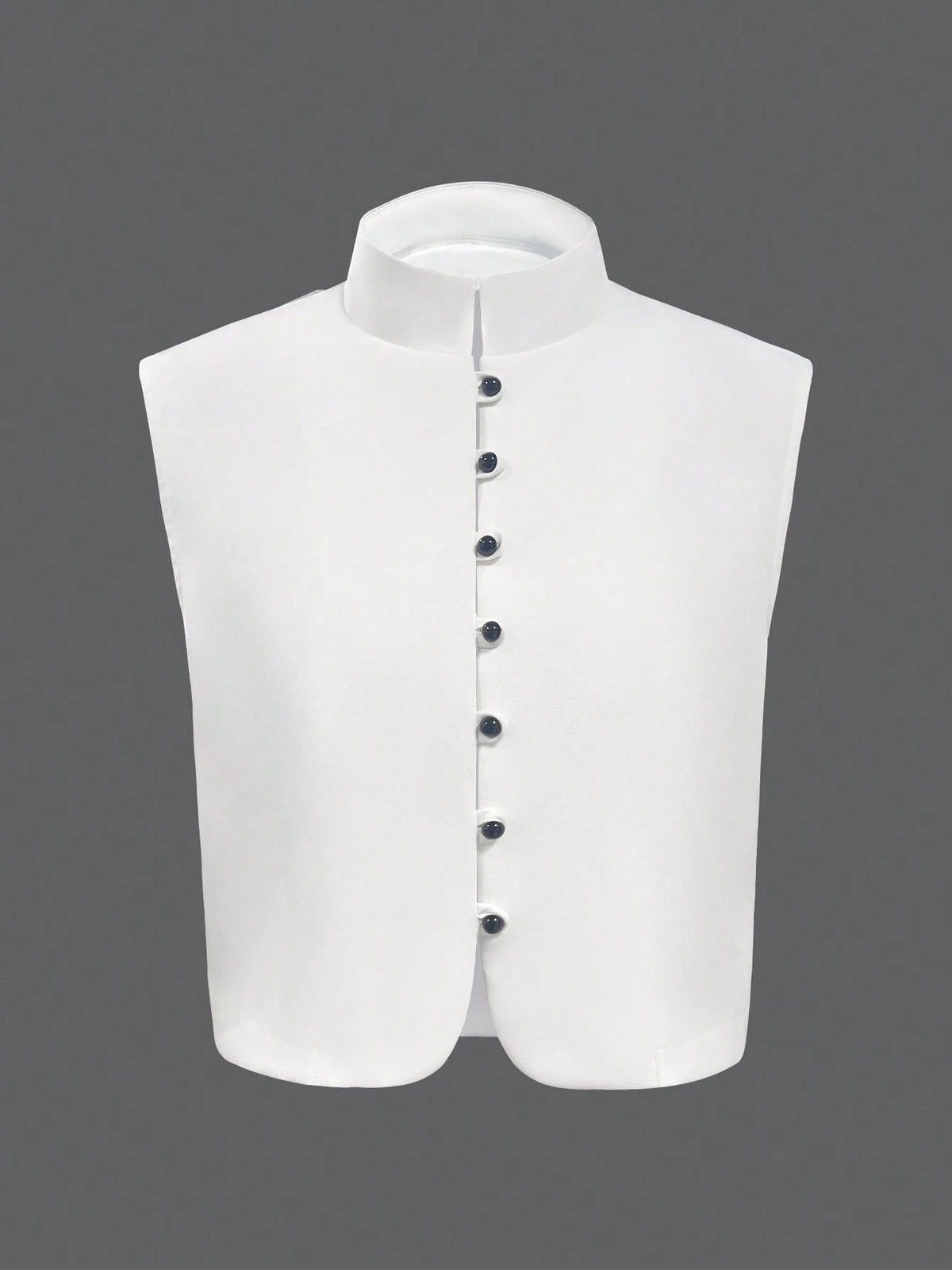 Women's Elegant Sleeveless Double-Breasted Woven Top, Solid Color, Summer Casual White