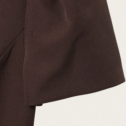 Women's Elegant Summer Dress Crew Neck Puff Short Sleeve Mini Bodycon Sheath For Evening Party Wedding Guest Office Work Casual Formal Occasions Brown