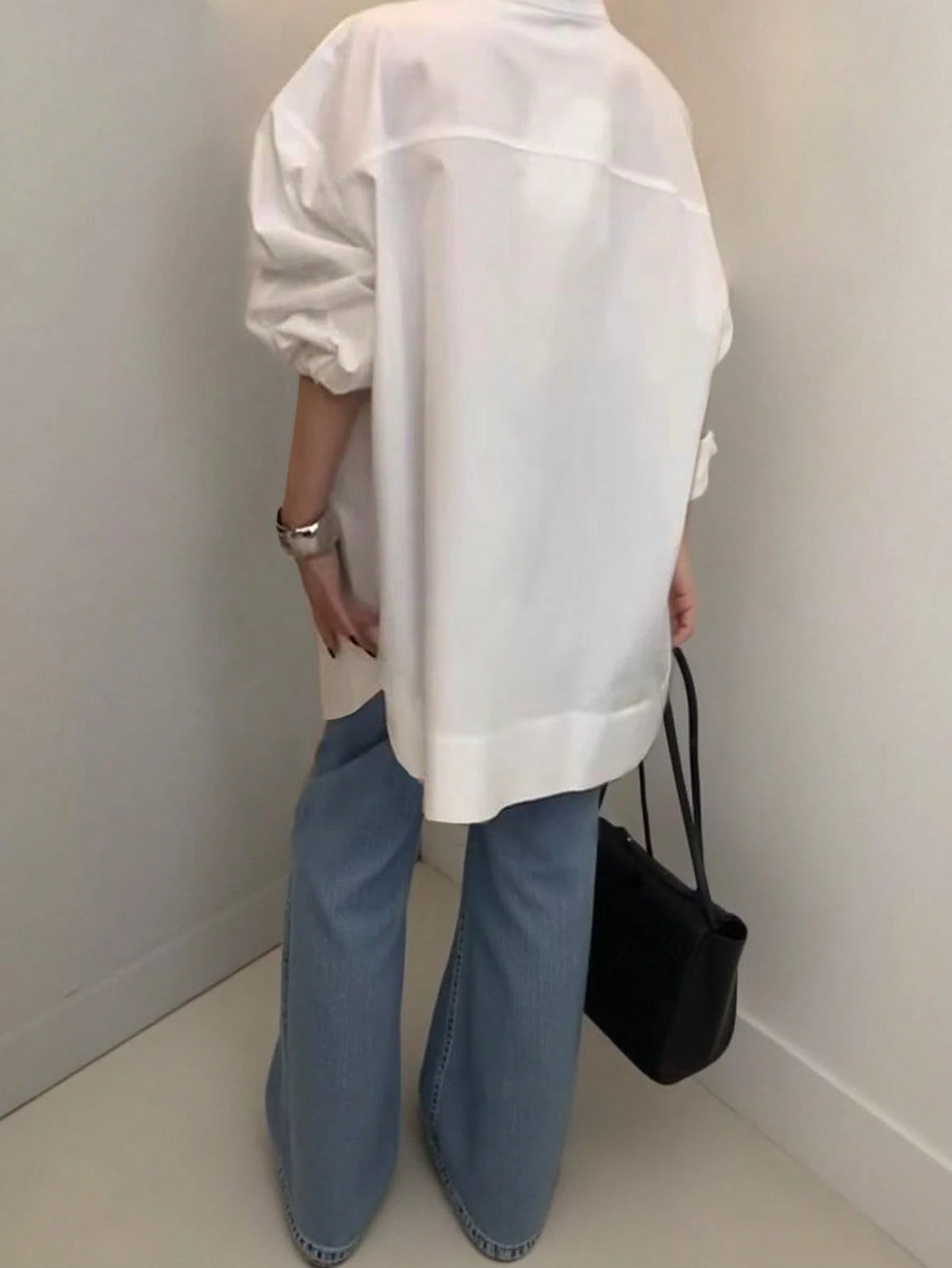 Women's Fashion Casual Versatile Long Sleeve Shirt, Asymmetrical Hem Solid Notched Neck Sexy Minimalist Office Shirt Fashionable Women's Notch Collar Brown Polyester Sheer Long Sleeve Shirt Spring
