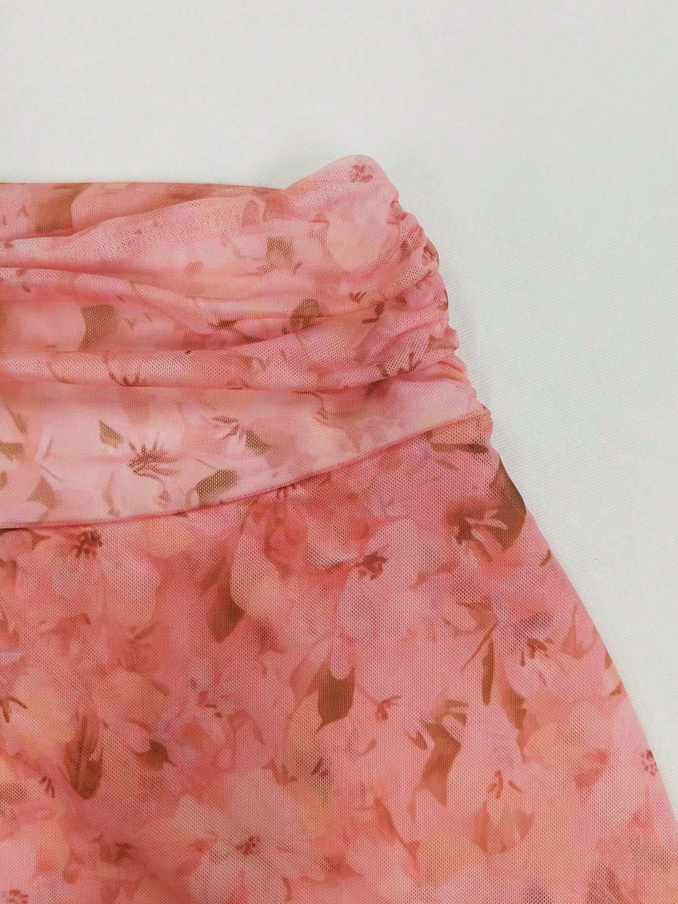 Women's Floral Print Ruched Waist Asymmetric Hem Midi Skirt, Vacation