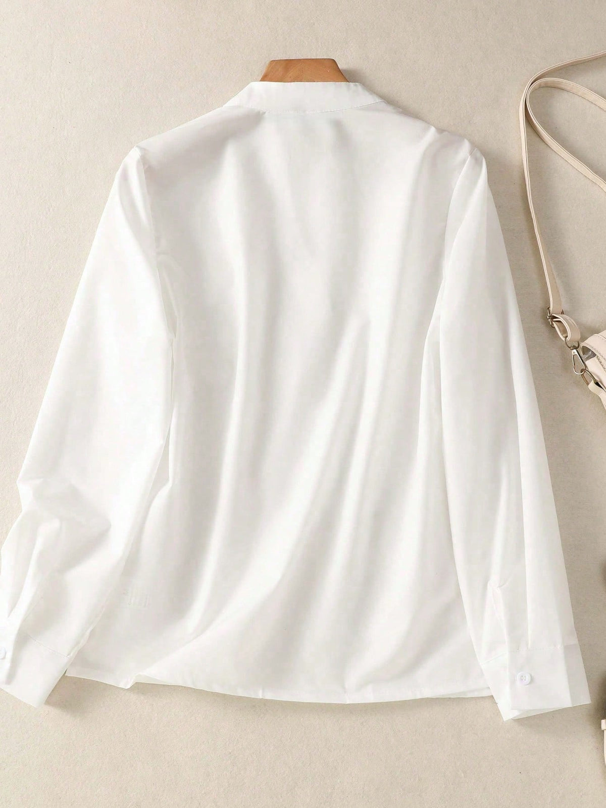 Women's Fun Cat Print V Neck Shirt, Button Front Long Sleeve Faux Pocket Top, For Office, Casual, Daily, Home, Outfits White