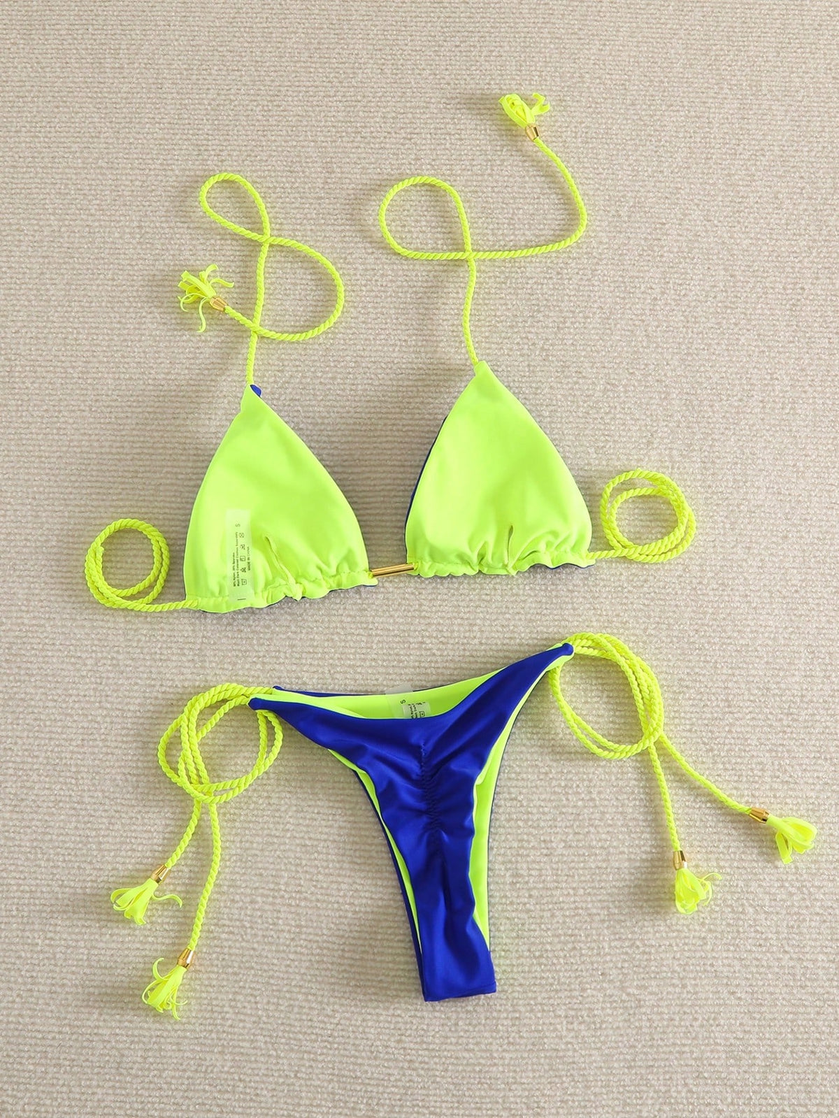 Women's Halter Tie Sexy Backless High-End Bikini 2025 New Braided Separate Swimwear Set Vacation Beach Summer