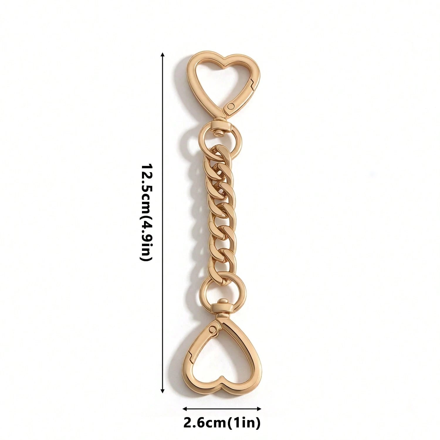 Women's Keychain Chain With Heart Shape Buckle – Metal Bag Extension For Keys & Purses