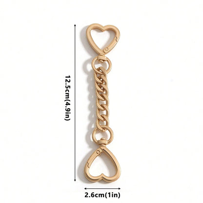 Women's Keychain Chain With Heart Shape Buckle – Metal Bag Extension For Keys & Purses