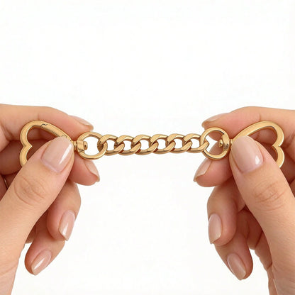 Women's Keychain Chain With Heart Shape Buckle – Metal Bag Extension For Keys & Purses