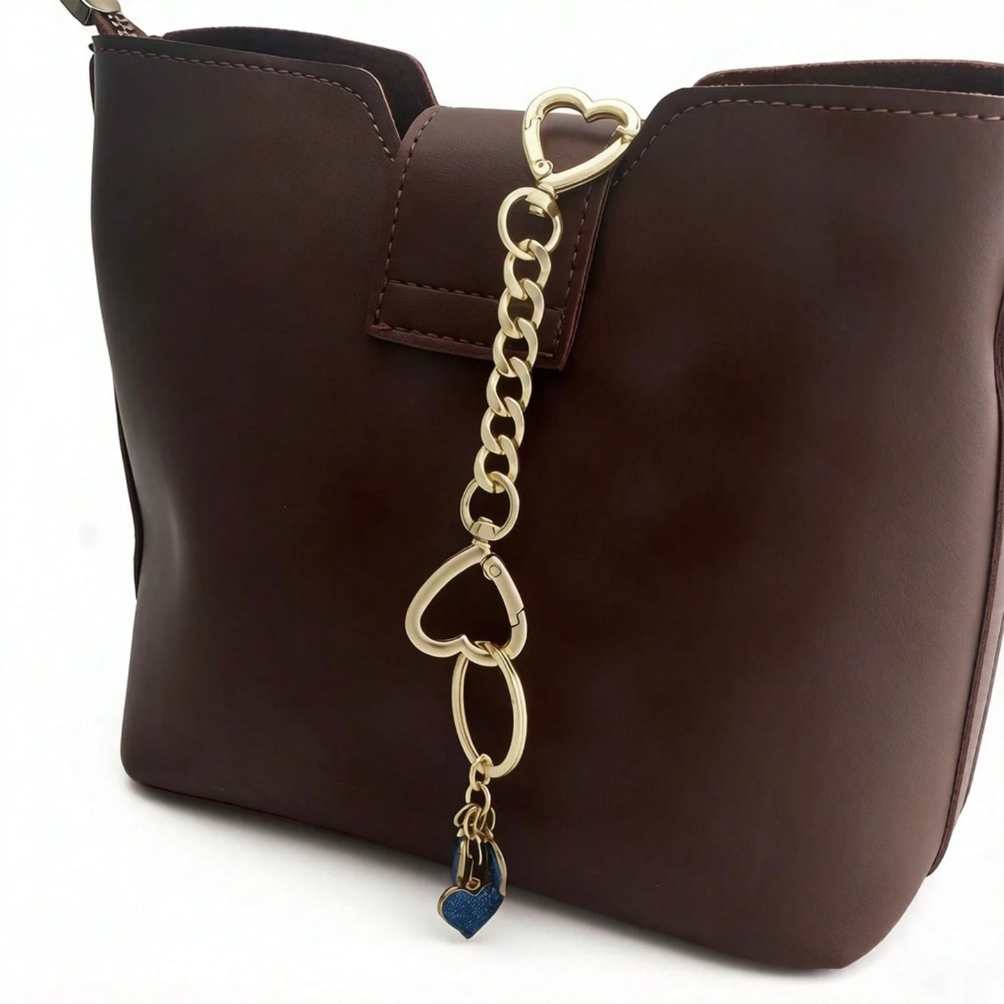 Women's Keychain Chain With Heart Shape Buckle – Metal Bag Extension For Keys & Purses