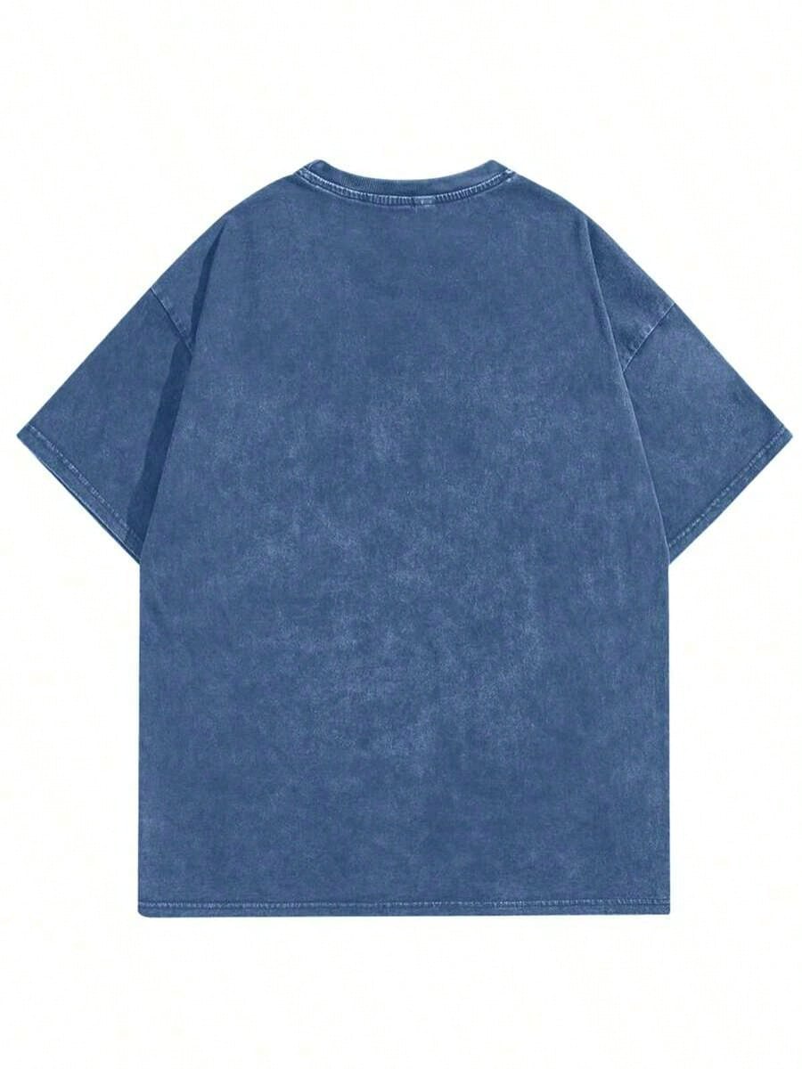 Women's Minimalist Printed Round Neck Short Sleeve Washed Cotton T-Shirt Cute T Shirt Washed T Shirt Anti-Wrinkle Cotton T-Shirt