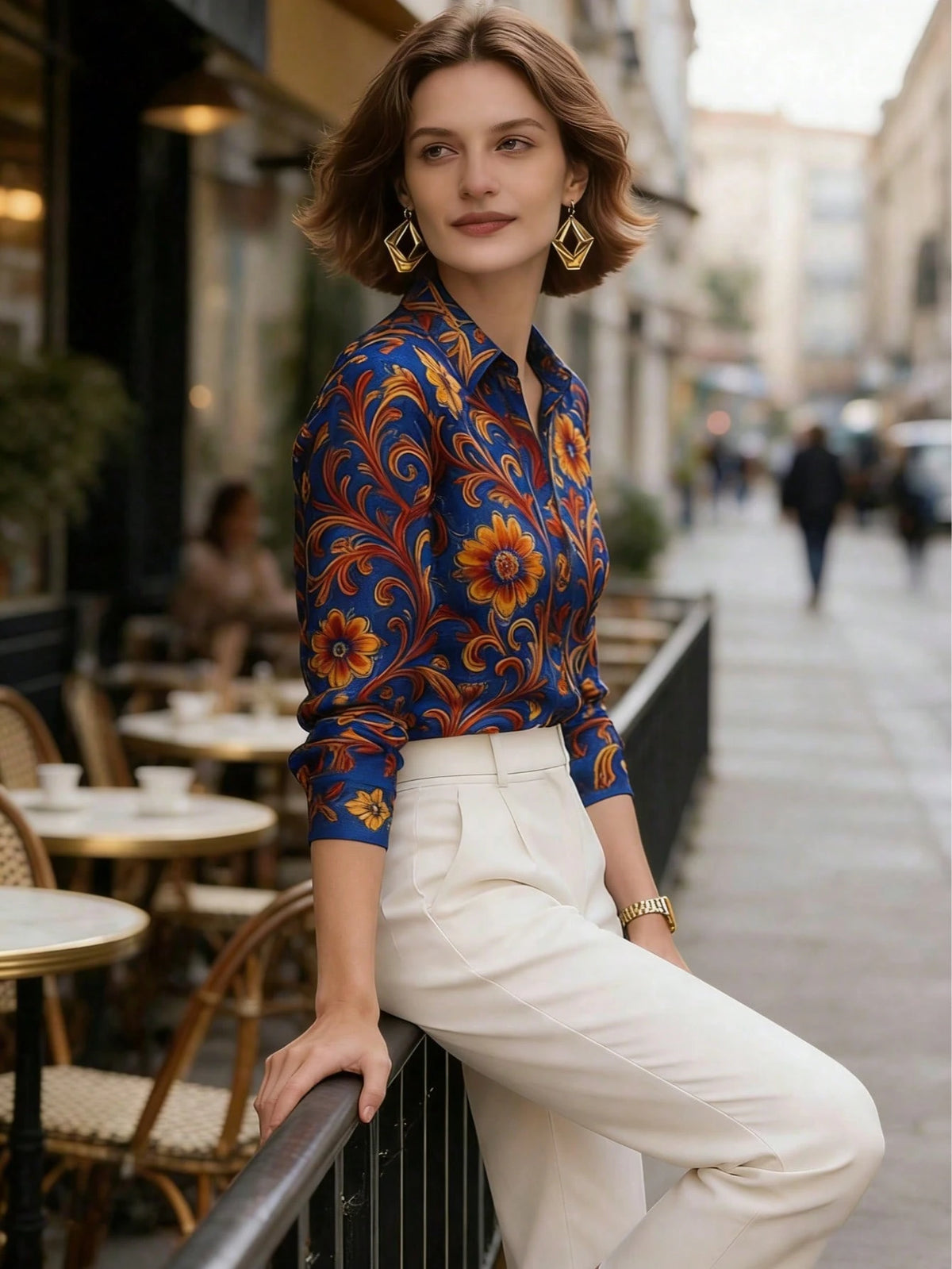 Women's New Bestselling Office Shirt: Comfortable Casual Elegant Printed Long Sleeve Top, Minimalist Commuting Design, Essential For Autumn Vacation Spring
