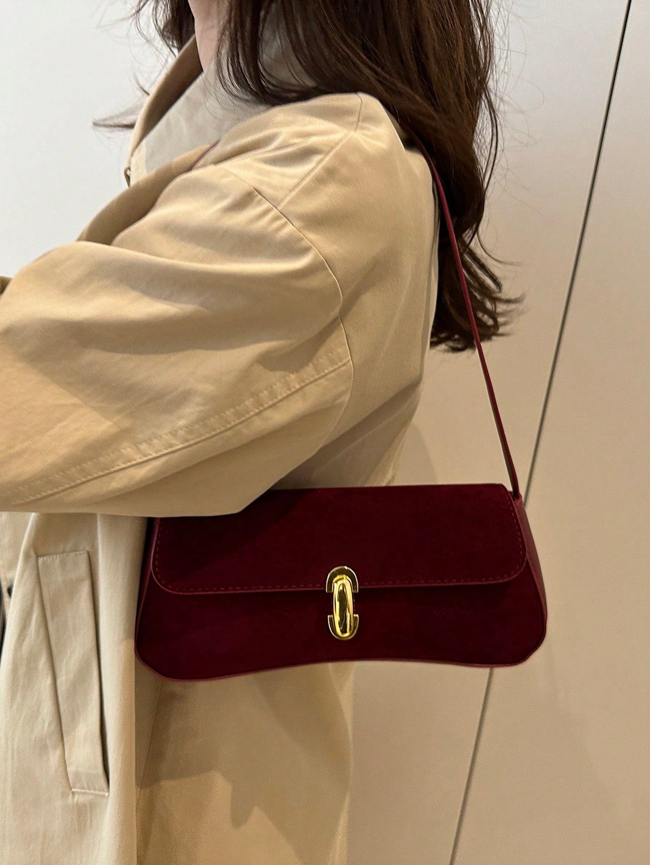 Women's Retro Faux Leather Flap Decor Underarm Shoulder Bag, Suitable For Dates, Outings, Parties And Other Occasions