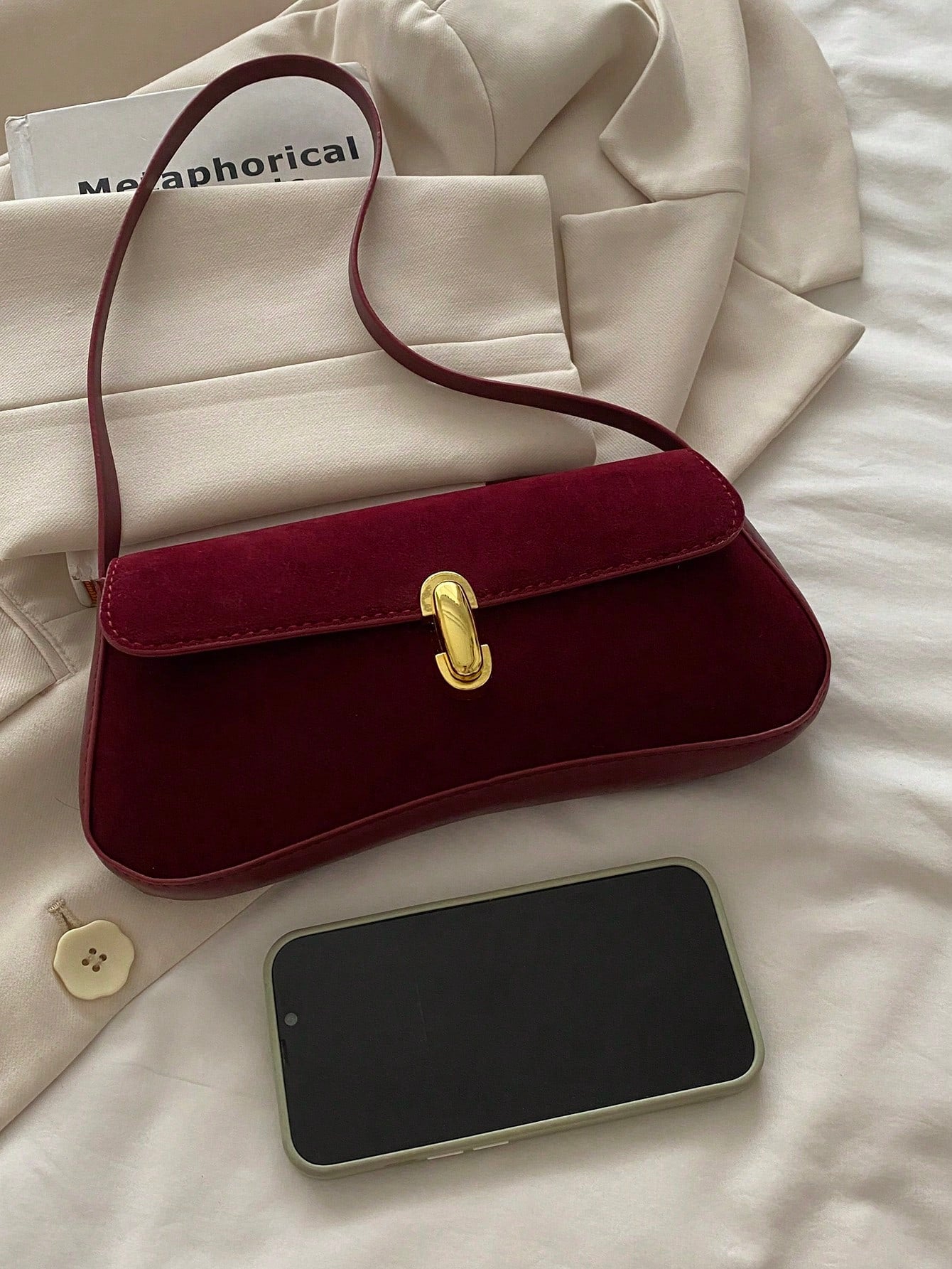 Women's Retro Faux Leather Flap Decor Underarm Shoulder Bag, Suitable For Dates, Outings, Parties And Other Occasions